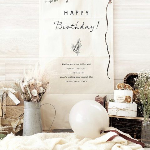 Happy Birthday バースデー タペストリー 誕生日 壁飾り　背景　出産祝い　背景布　ハーフバースデー 100日祝い