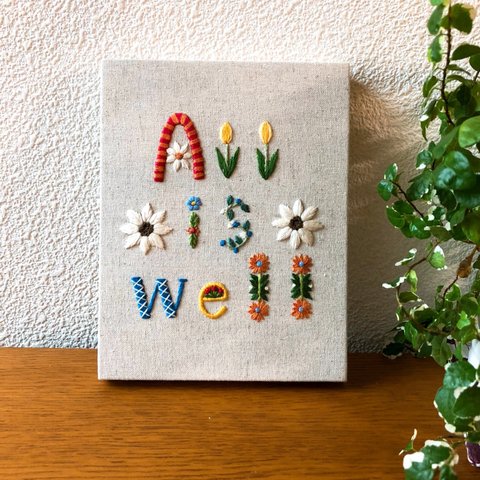 All is well  刺繍 ファブリック