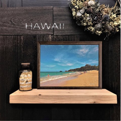 【送料無料】南国の風景☆HAWAII No.744 フレーム付    A4サイズ