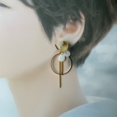 〔クリームレモンスカッシュ〕夏の純喫茶ピアス/イヤリング