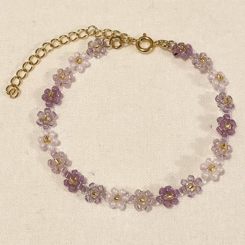 ふじの花のビーズブレスレット / Wisteria flowers bracelet