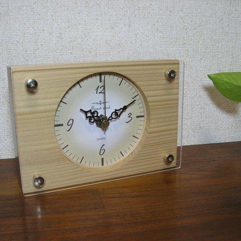 天然無垢材の置き時計（木材：米唐檜）SP-T-01、03