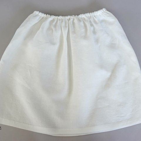 【リネンペチスカート】 軽く やわらかい　インナーペチコート /3色展開 白色 p002a-wht1