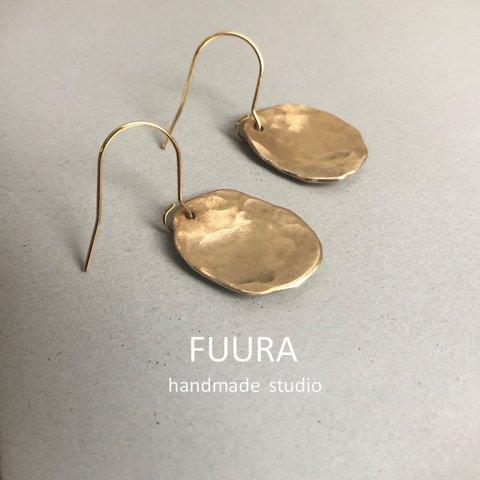 brass pierce sizuku /真鍮/ピアス/槌目/ハンドメイド