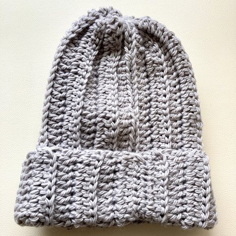 手編みニット帽子　ウール　フリーサイズ