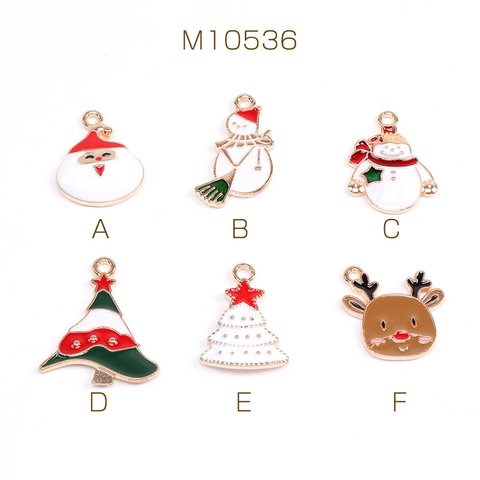 M10536-E  18個  クリスマスチャーム エポチャーム ゴールド  3X（6ヶ）