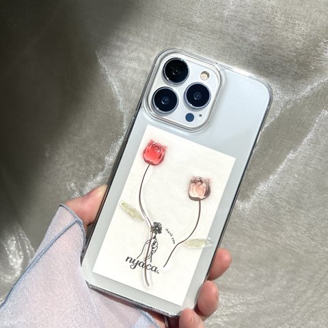 スマホケース iPhoneケース 【カラーセレクト】〝nuance tulip〟 iPhoneケース　Android 全機種対応 チューリップ 花 フラワー