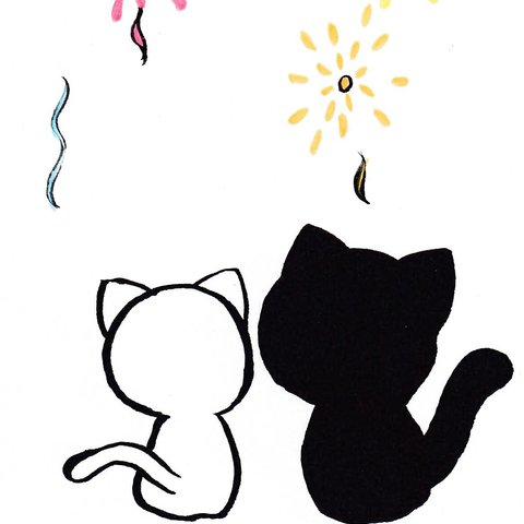 猫と花火