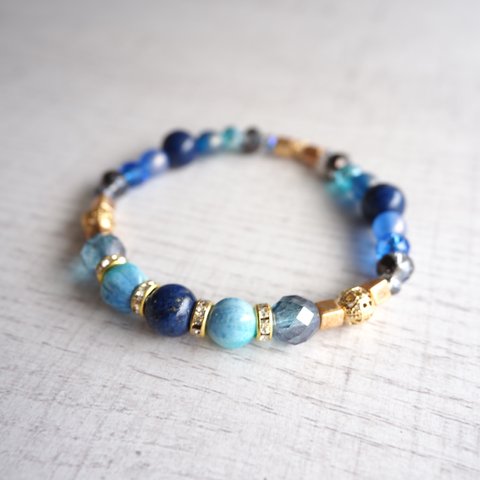 Lapis lazuli × czech beads（ブレスレット）