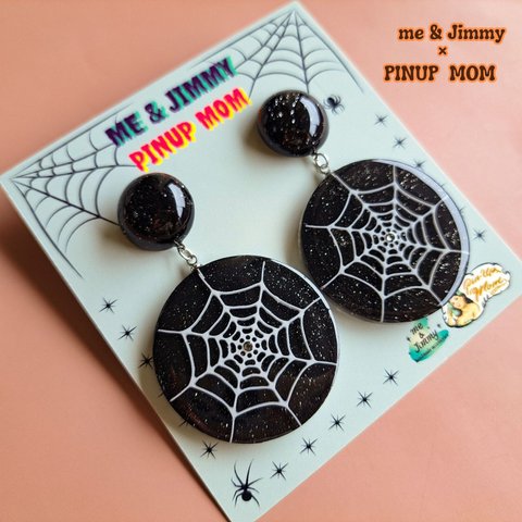 ♦Spiderweb  Earrings♦ピアス・イヤリング 【Black】【me & Jimmy×PINUP MOM】