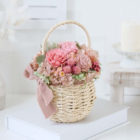 Pink Beige Basket （ピンクベージュ バスケット）