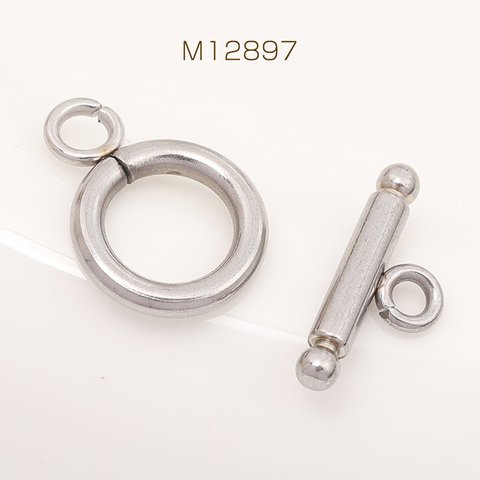 M12897  12套  ステンレス製 マンテル 丸型 シルバーカラー 2×11mm  3 x（4セット）