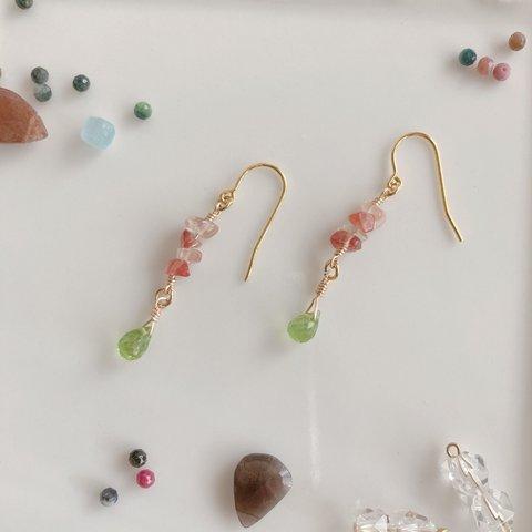 アンデシン＆ペリドット　ピアス