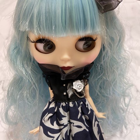 BLYTHE  服  ブライス コスチューム No.22ブラックレースアレンジ