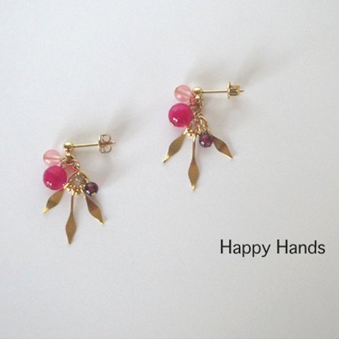 magenta plants（天然石ピアス・イヤリング）