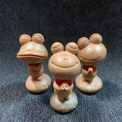 『おねガエル』　萩焼き陶器人形　伝統工芸品