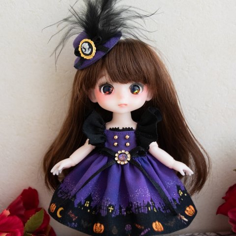 セリアドール（15cm）★アウトフィット★洋服★ハロウィンミステリアスナイトワンピ