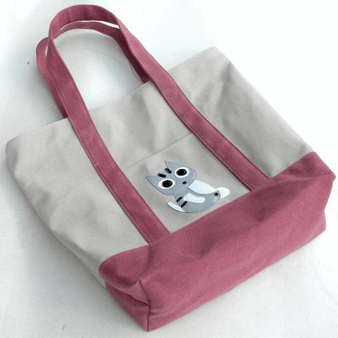 【送料無料】トラネコのトートバッグ 帆布　Ｌ　猫柄　グッズ　雑貨