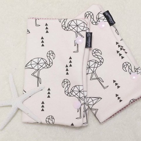 Organic Cotton よだれパッド●flamingo babypink【送料無料】