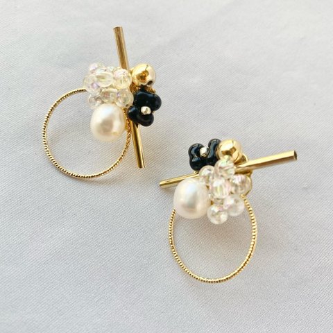 ピアス/イヤリング　hoop × bar