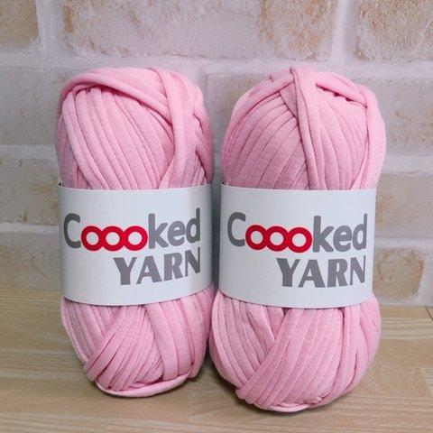 ピンク　Tシャツヤーン【桃色】【1玉30ｍ】Coooked YARN