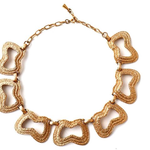 60s vintage gold color gorgeous short necklace