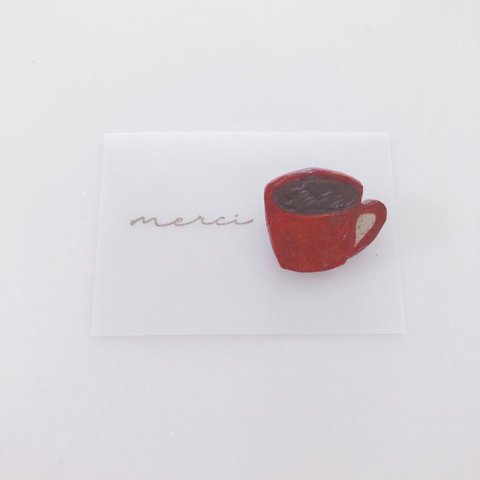 coffee ブローチ〔陶器〕magcup