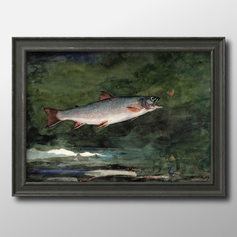 1646■ポスター　絵画　インテリア　A3サイズ　『ウィンスロー・ホーマー　魚』イラスト　アート　北欧
