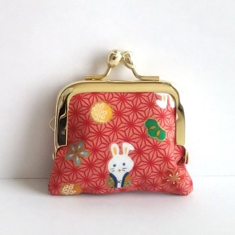 ■角型■小さいがま口：ちっちゃいがま口：角264：かわいいがまぐち：小さい財布：littlie purse：うさぎ,桜,和柄