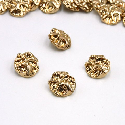 ミニメタルボタン15mm【 Irregular / Gold 】4個