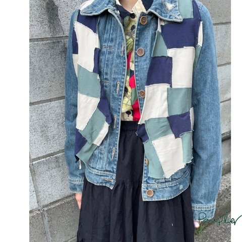 peuplier remake patchwork vest