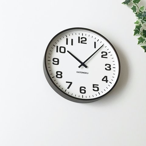 KATOMOKU plywood clock 15 km-92BRC ブラウン 電波時計 連続秒針 大きい時計