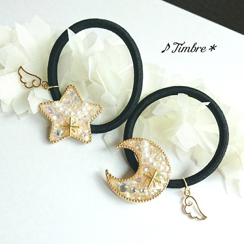 月星jewelry white☆ヘアゴム