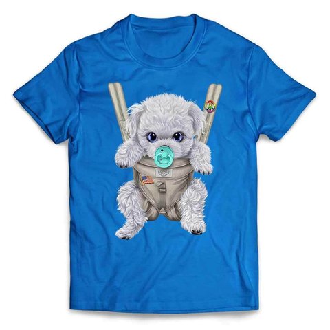 半袖Tシャツ 白毛 プードル いぬ 犬 抱っこ 抱っこ紐 おしゃぶり by FOX REPUBLIC