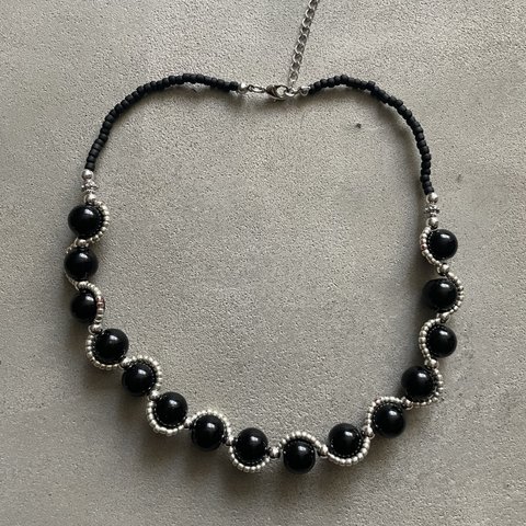 frill -silver×black-