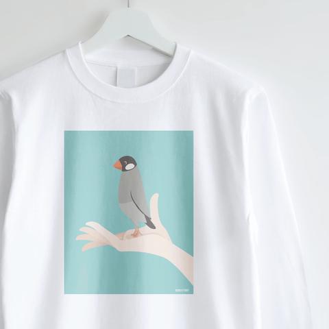 長袖Tシャツ（手タクシー / ノーマル文鳥）