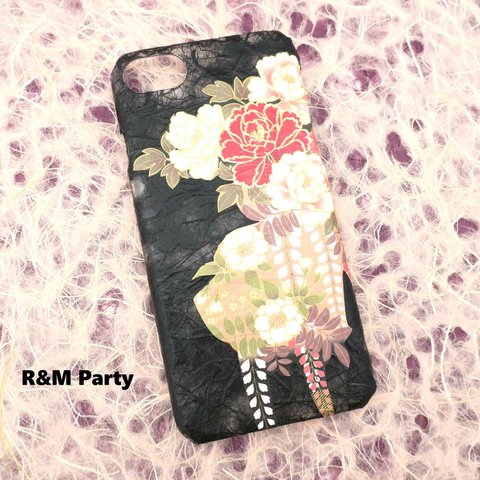 iPhone15 阿波和紙(黒雅)スマホケース★iPhoneSE/iPhone12/iPhoneXR/iPhone11/iPhoneXS/iPhone14/iPhone13