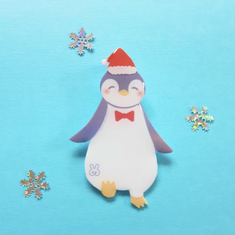 一点物　ペンギンのクリスマスブローチ🎄