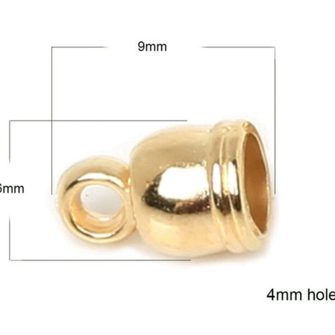 【直輸入】タッセルキャップ*ゴールドカラー*10個*6×9mm