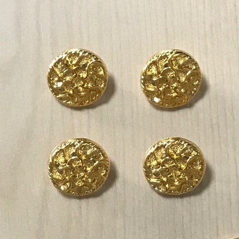 ●15㎜●GOLD ROUND BUTTON CABOCHONS PARTS