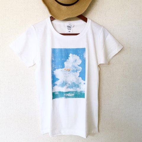  Lady's クルーネック プリントTシャツ 入道雲