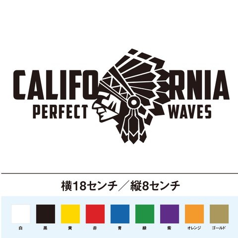 カリフォルニア パーフェクト ウェーブ　インディアン 　California perfect waves ステッカー