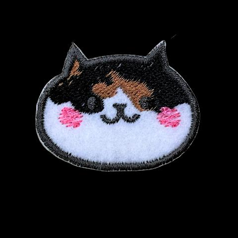 刺繡ワッペン　にゃんこ【三毛猫】