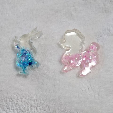 レジン・プードルとうさぎのアクセサリー