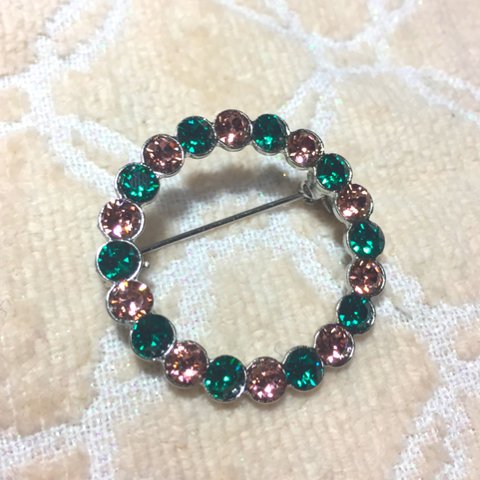 リース ブローチ   emerald rose