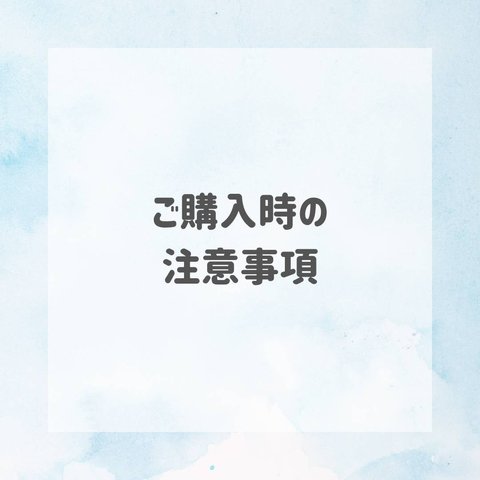 ご購入時の注意事項