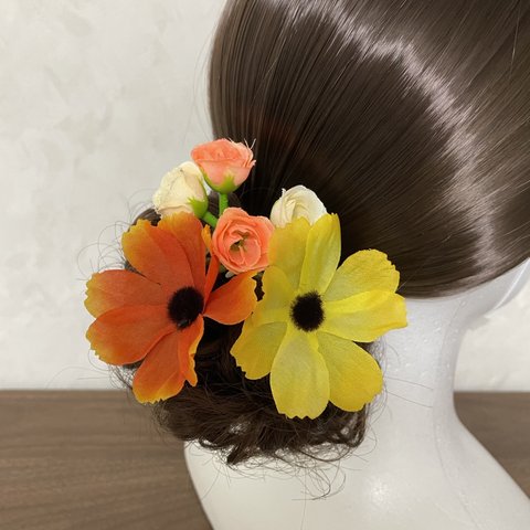 お花の髪飾り ヘアピン 造花 コスモス No.48