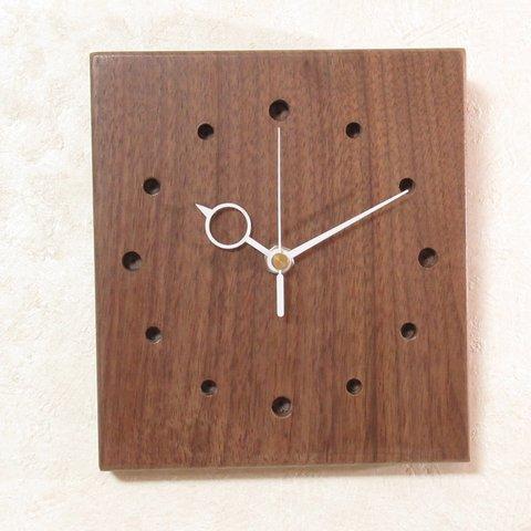 天然木【ウォールナット】木製時計13（掛け時計）