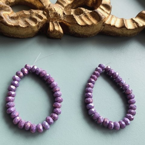 【1連30コセット】JIRI＊IVANA#czech beads#チェコビーズ　rondel5✖️3㍉ luster lavender