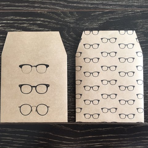 【送料無料】 眼鏡柄のポチ袋　14枚入
